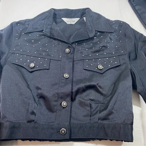 Opal by Lorraine Wardy Black Studded Women's Jacket and pant set size 6 Western - Picture 5 of 15